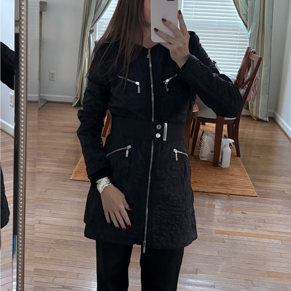 Moncler Quilted Belt Coat - Navy, Size I (XS/S)